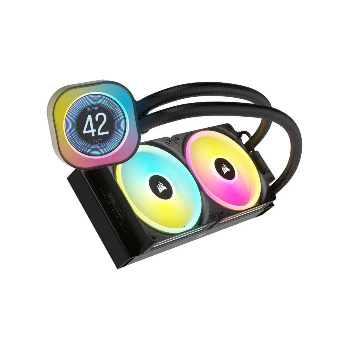 Corsair iCUE LINK H100i LCD 2.1" IPS CPU Liquid Cooler - Black - CW-9061007-WW view 3