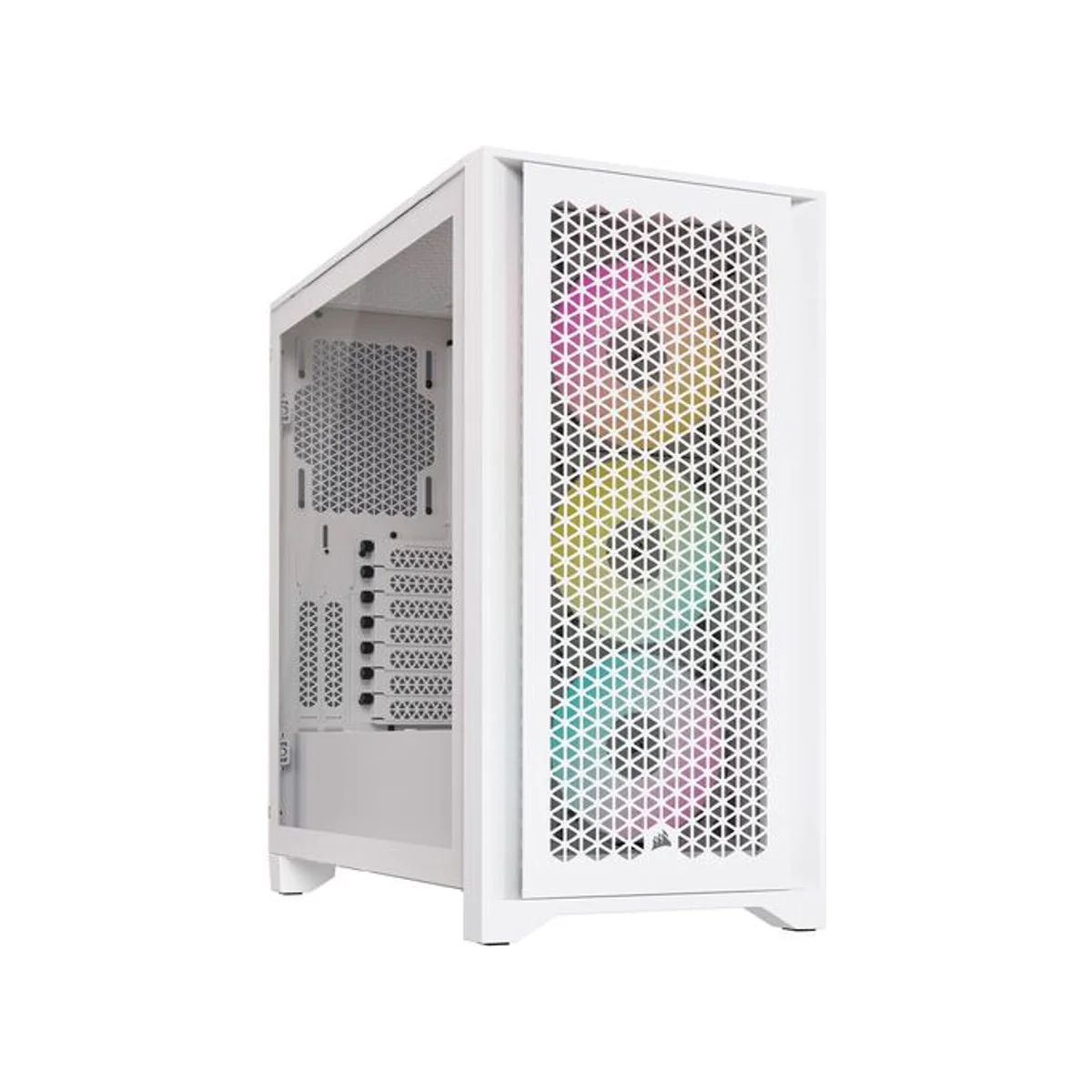 Corsair iCUE 4000D Tempered Glass Airflow RGB Mid-Tower Gaming Case - White - CC-9011241-WW