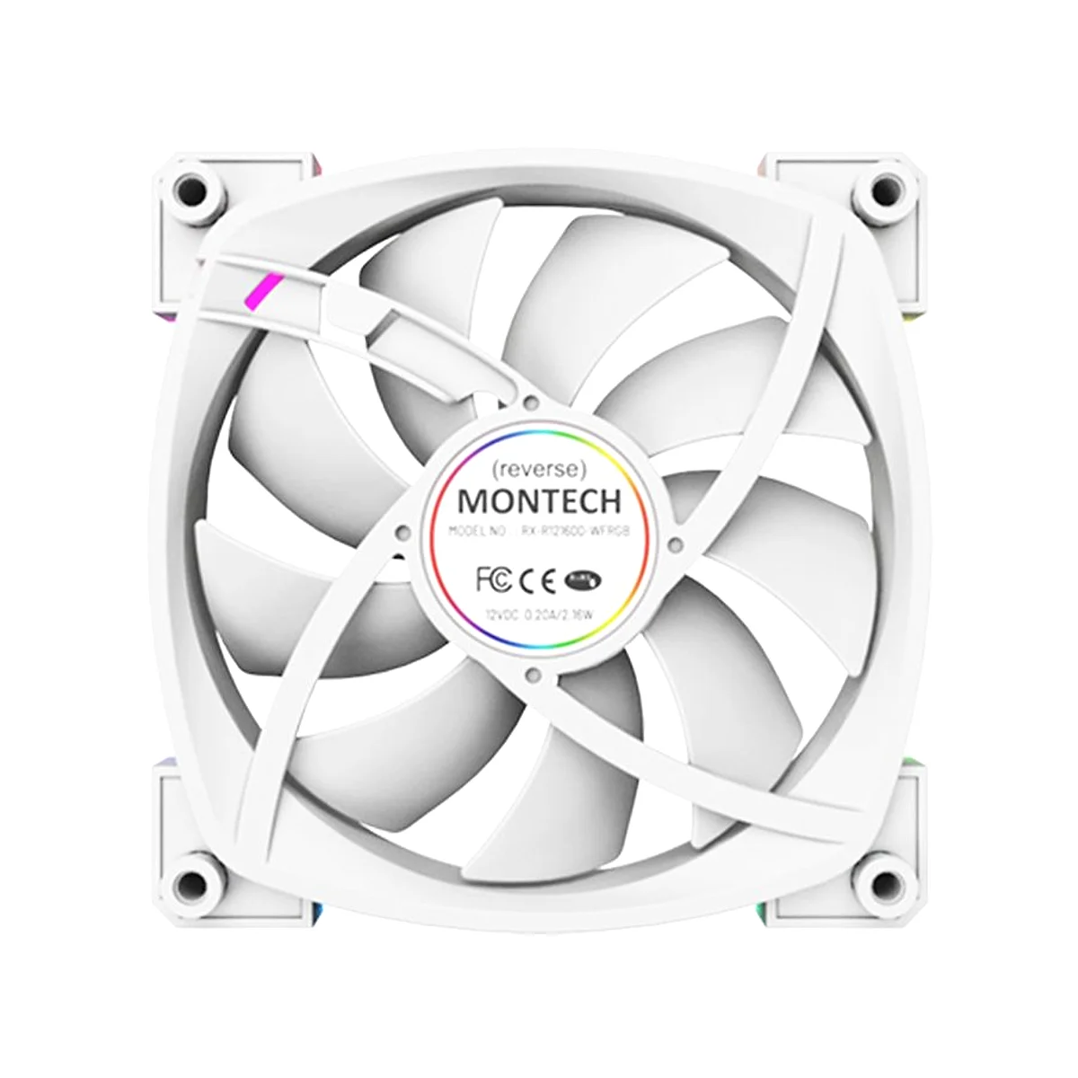 Montech RX120 PWM Reversed Blade Fan - White - RXW250500004 view 6