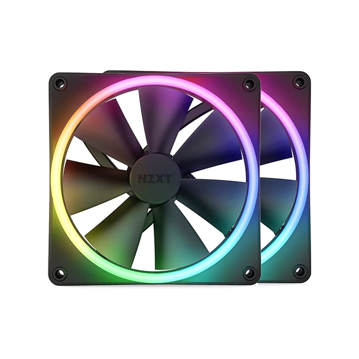 NZXT F140 RGB 140mm Double Pack Fan - Black- RF-D14DF-B1 view 2