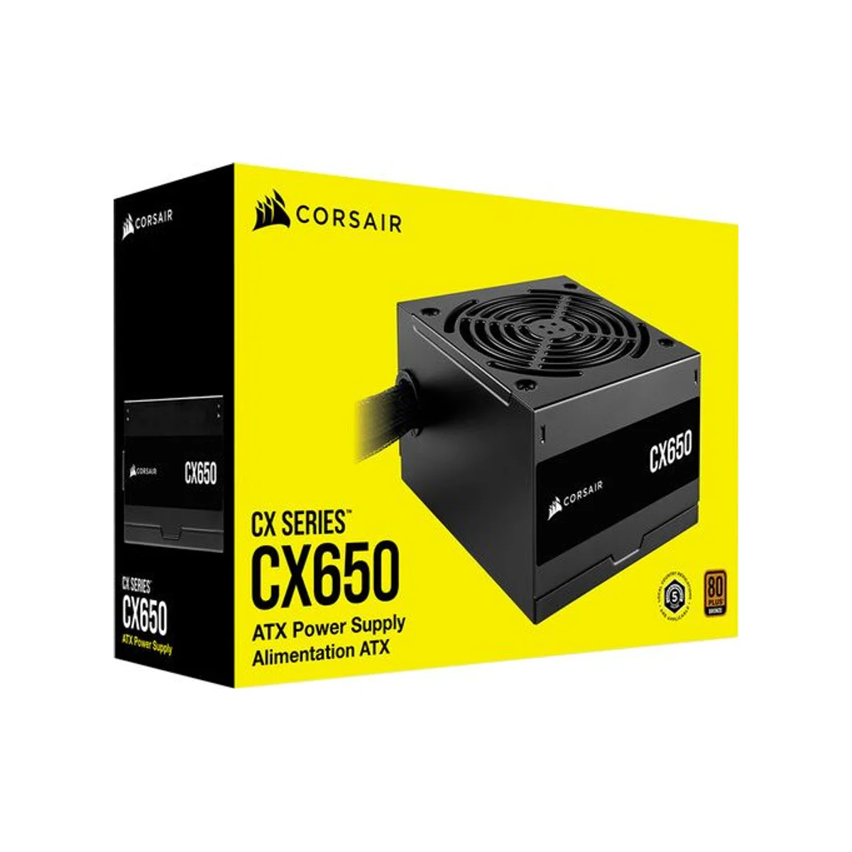CORSAIR CX Series CX650 650W 80 PLUS Bronze ATX Power Supply - Black (120mm Fan, ATX 12V v2.4) - CP-9020278-UK view 6