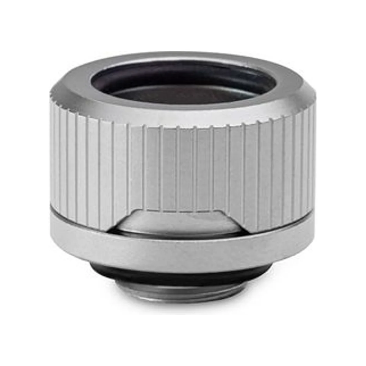 EKWB EK-Quantum Torque HDC 16 - Satin Titanium Hard Tube Compression Fittings (16mm OD, Satin Silver) - 3831109823804