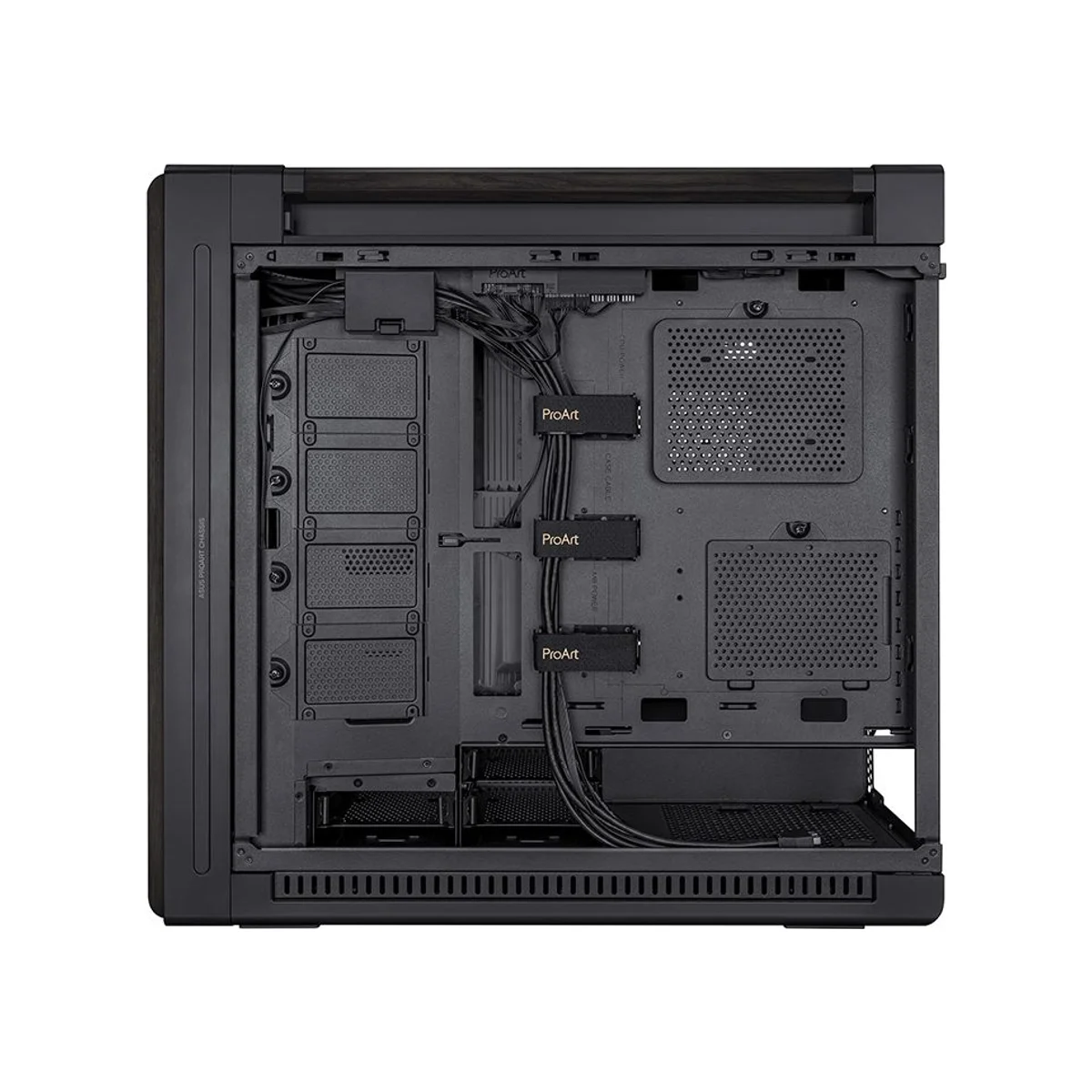 Asus ProArt PA602 Tempered Glass Wood Edition E-ATX Mid-Tower Gaming Case - Black - 90DC00J0-B09010 view 3