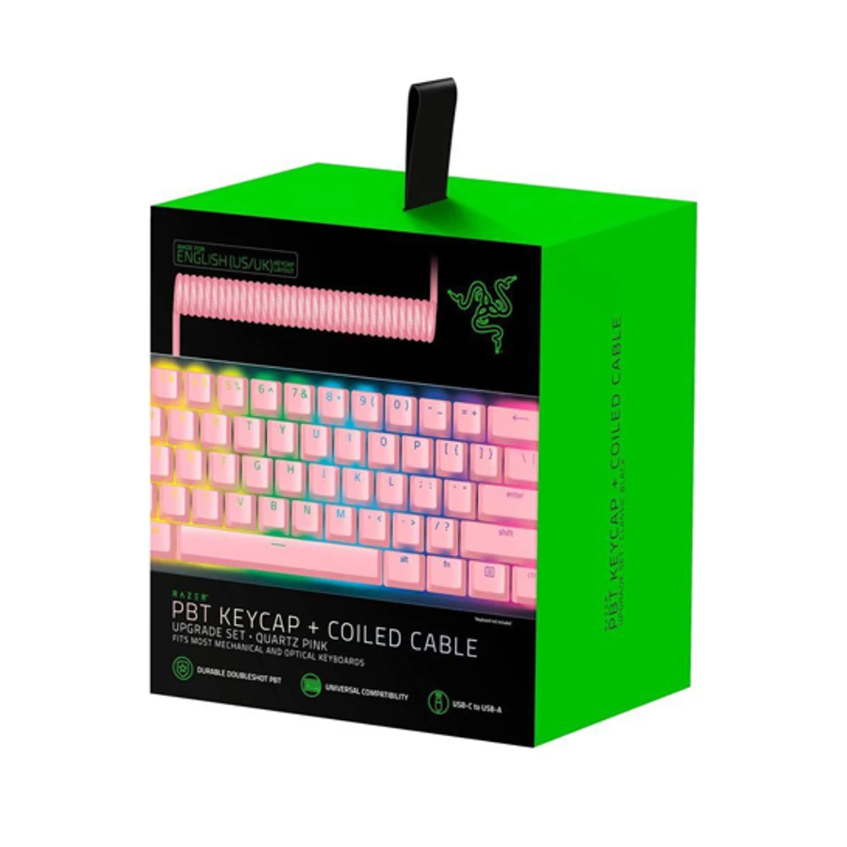 Razer PBT Keycap + Coiled Cable Upgrade Set - Quartz Edition | RC21-01491000-R3M1