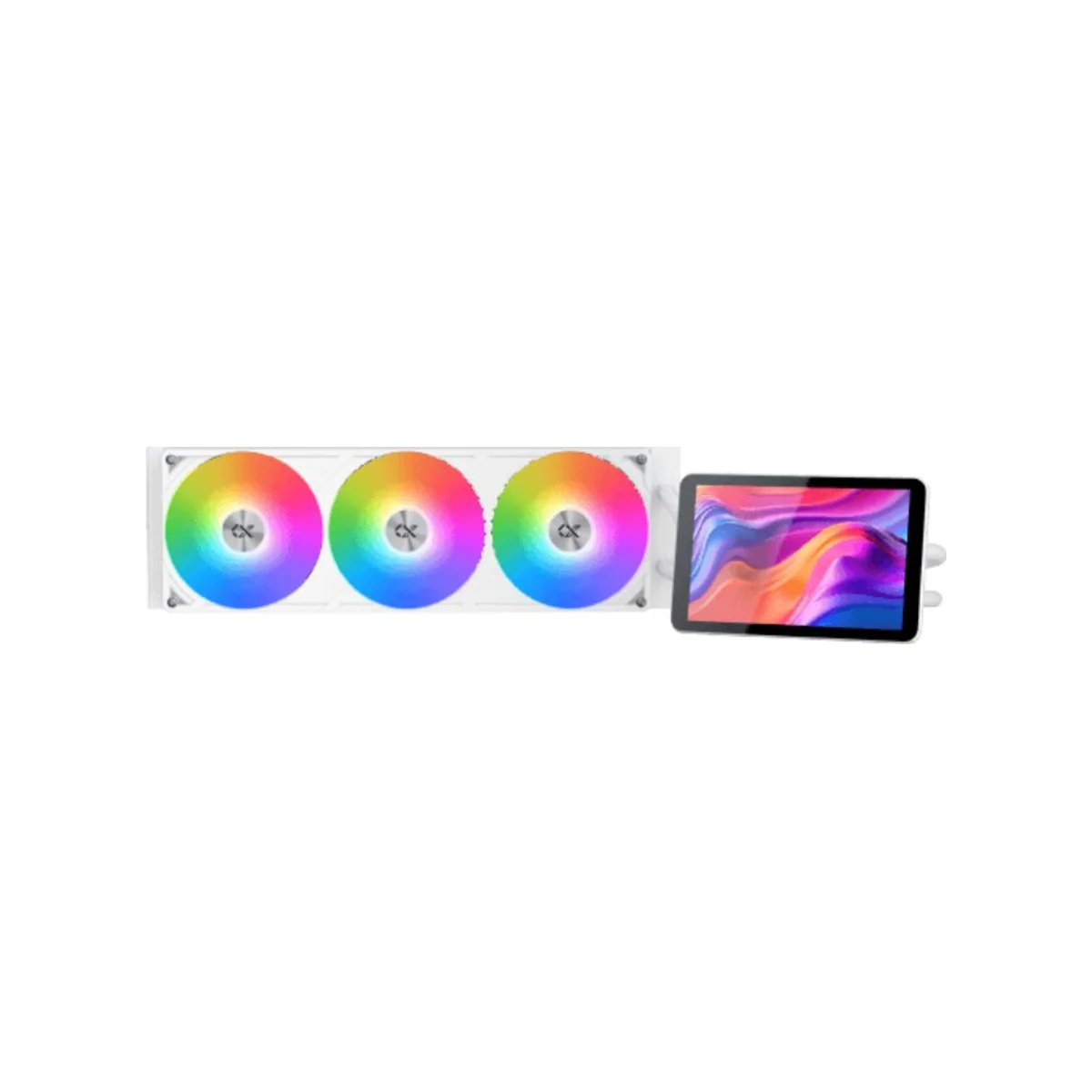 XIGMATEK Connect Pro 360 Arctic AIO Liquid Cooler (7" LCD, ARGB, 360mm Radiator) - White - EN48364 view 2