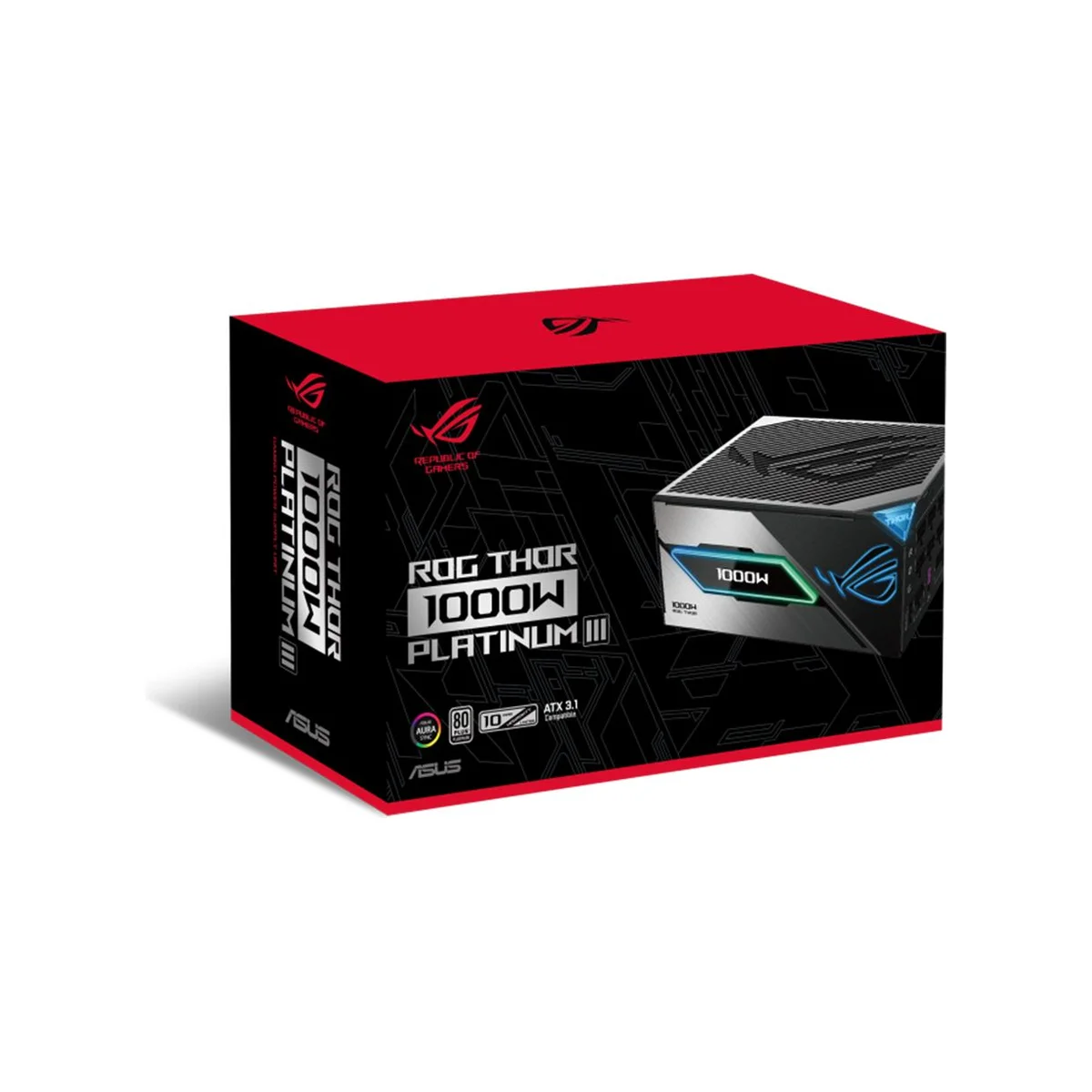 ASUS ROG Thor 1000W Platinum III Power Supply - Black (ATX 3.1, 1000W, 80 PLUS Platinum, GaN) - 90YE00V3-B0NA00 view 2