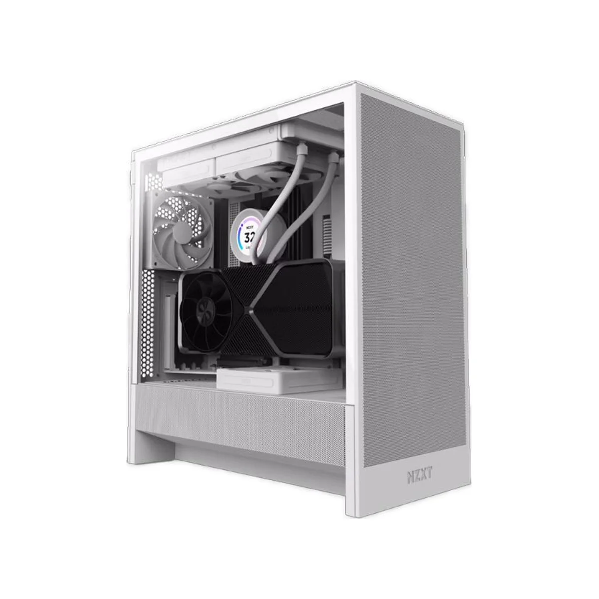 NZXT H5 Flow ATX Compact Mid Tower Airflow Gaming Case – White - CC-H52FW-01