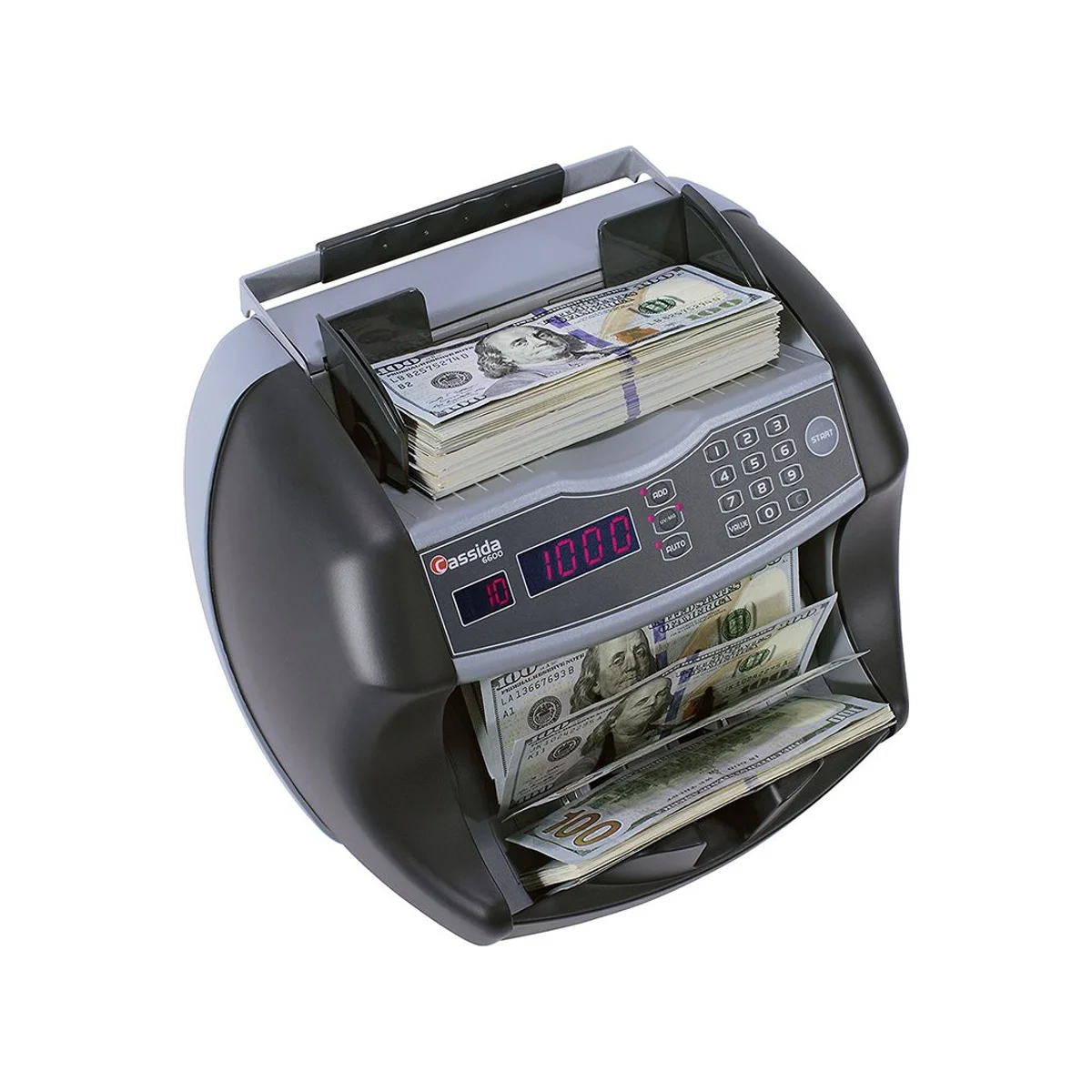 Cassida 6600 UV Business-Grade Money Bill Counter (Gray, 1400 Bills/Min, UV/IR/MG Detection) - MCTAWD2N7K