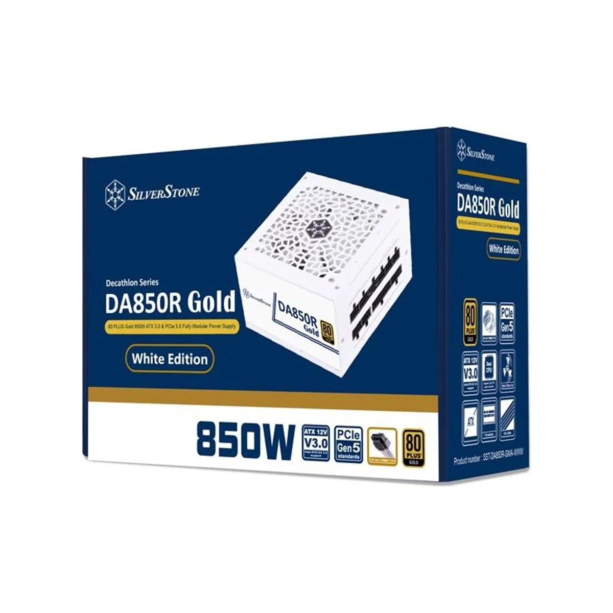 Silverstone D850W 80 Plus Gold Fully Modular Power Supply (850W, ATX 3.0, 120mm Fan) - SST-DA850R-GMA-WWW view 8