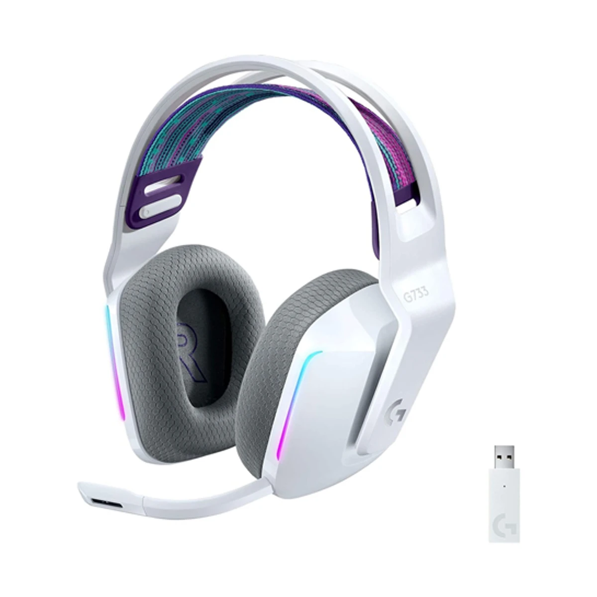Logitech G733 LightSpeed Wireless RGB Gaming Headset - White | 981-000883