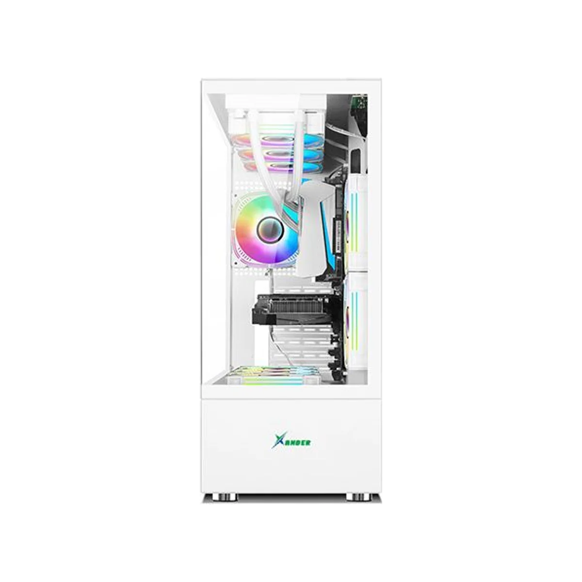 Xander Jupiter Tempered Glass ARGB ATX Gaming Case - White - WCA0320 view 2