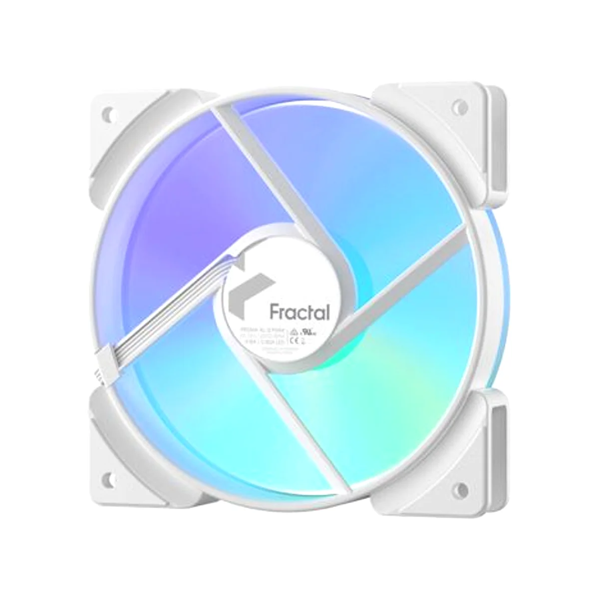 Fractal Prisma AL-12 LED ARGB PWM 120mm Fan - White - FD-FAN-PRI-AL12-PWM-WT view 3