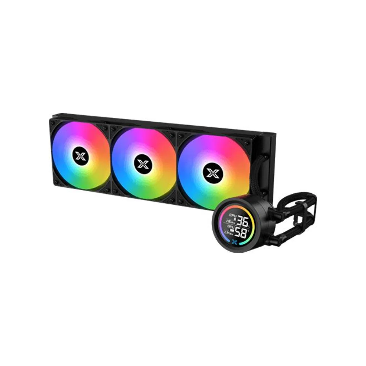 XIGMATEK LK 360 Digital LCD ARGB AIO PWM CPU Liquid Cooler - Black - EN45905 view 2