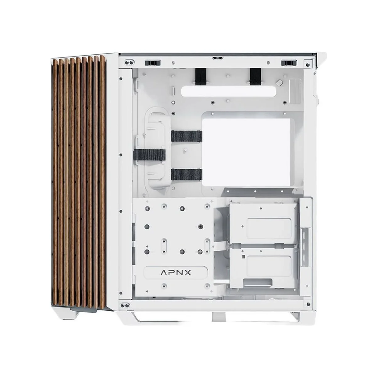 APNX V1 Dual-chamber Mid-Tower Gaming Case - White/Wood - APCM-VI01103.21 view 6