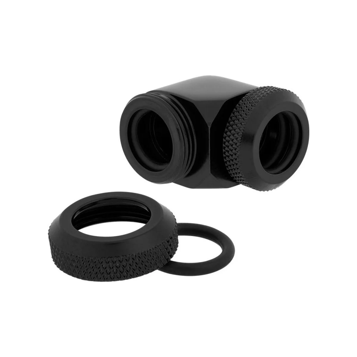 Corsair Hydro X Series XF Hardline 90° 14mm OD Fitting Twin Pack — Black - CX-9052015-WW view 4