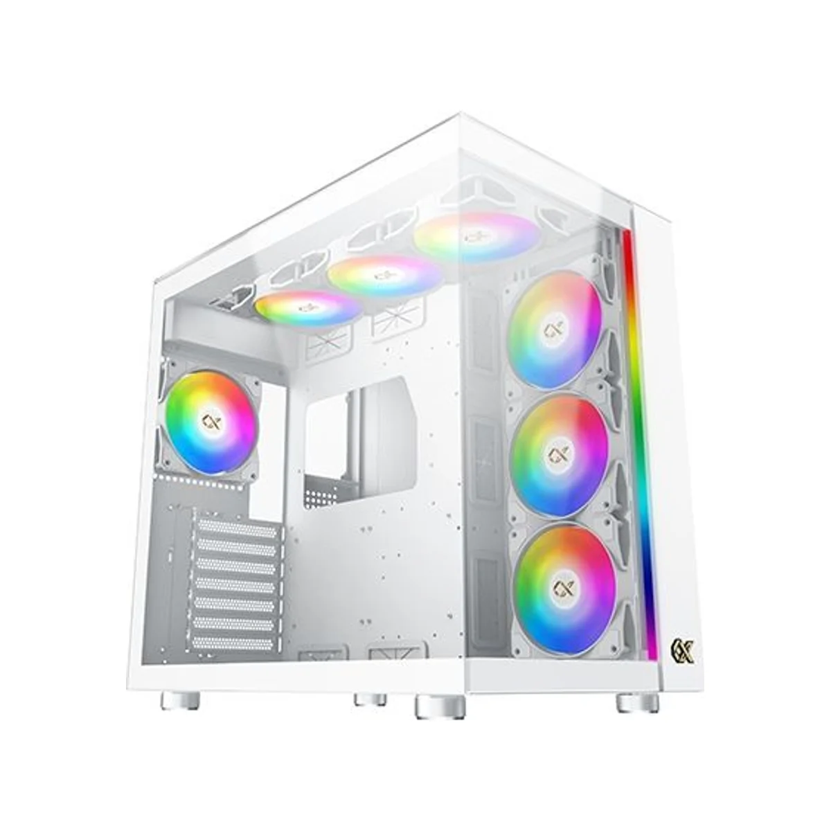 Xigmatek Aqua Ultra Arctic Tempered Glass RGB E-ATX Mid-Tower Gaming Case - White - EN40689