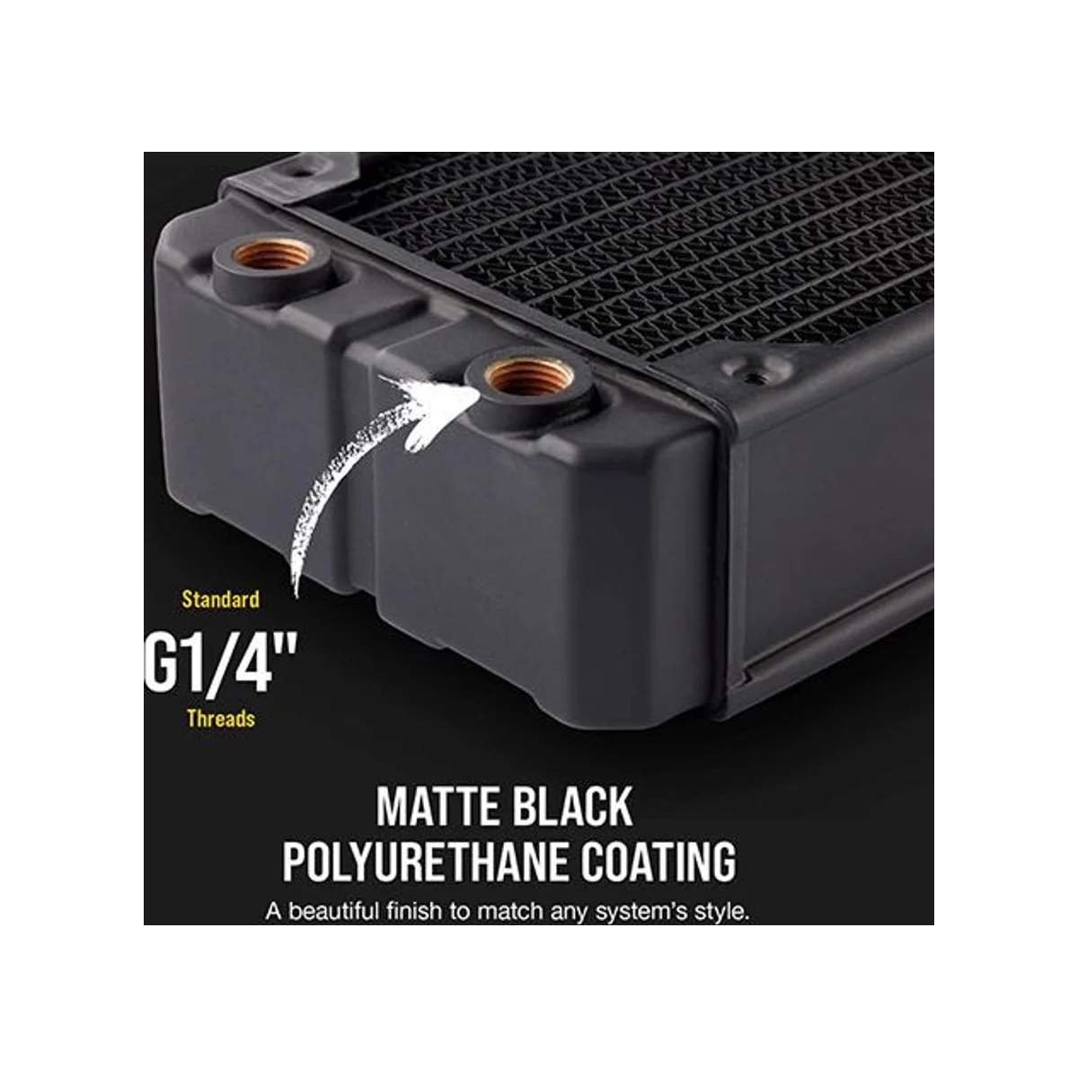 CORSAIR Hydro X Series XR7 240mm Water Cooling Radiator (Black, 54mm Thickness, 13 FPI Copper Fins, G1/4" Ports) - CX-9030004-WW view 5