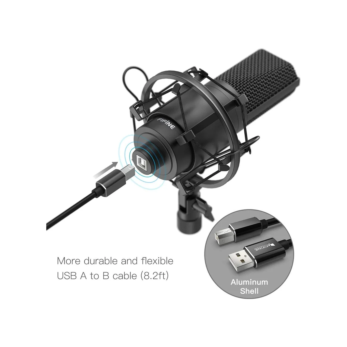 FIFINE K780 Factory Professional Recording USB Microphone with Arm Stand - K780 view 3