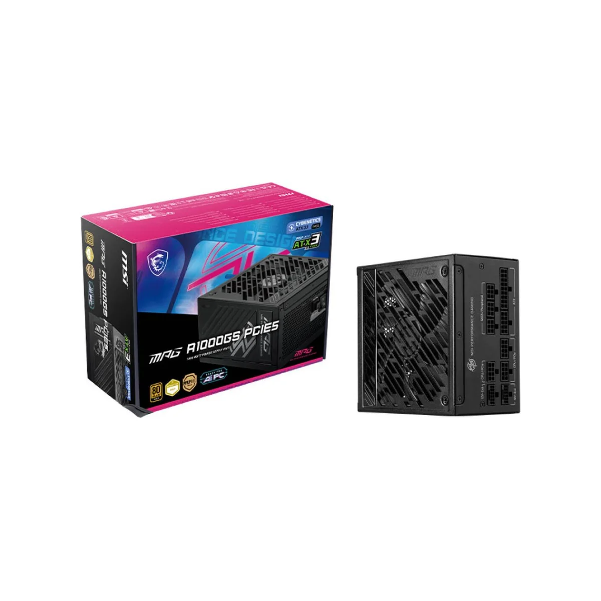 MSI MPG A1000GS 1000W PCIE5 Fully Modular 80 PLUS Gold Power Supply (Black, ATX 3.1, PCIe 5.1) - 306-7ZPFY18-CE0