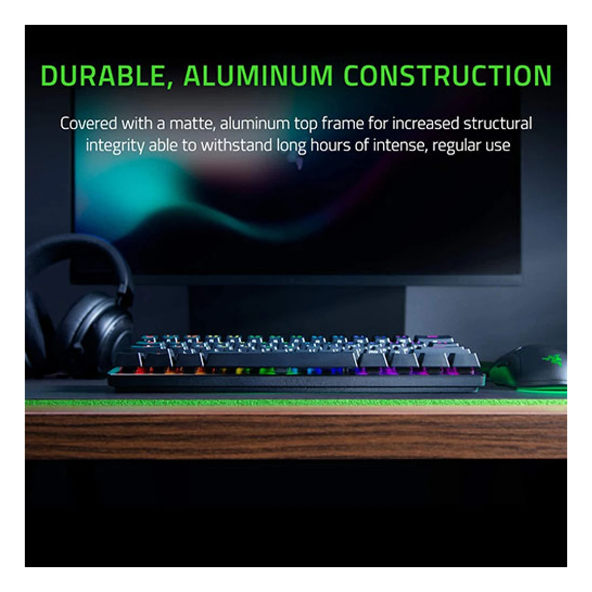 Razer Huntsman Mini 60% Gaming PBT Chroma RGB Keyboard with Clicky Purple Optical Switches | RZ03-03390100-R3M1 view 5