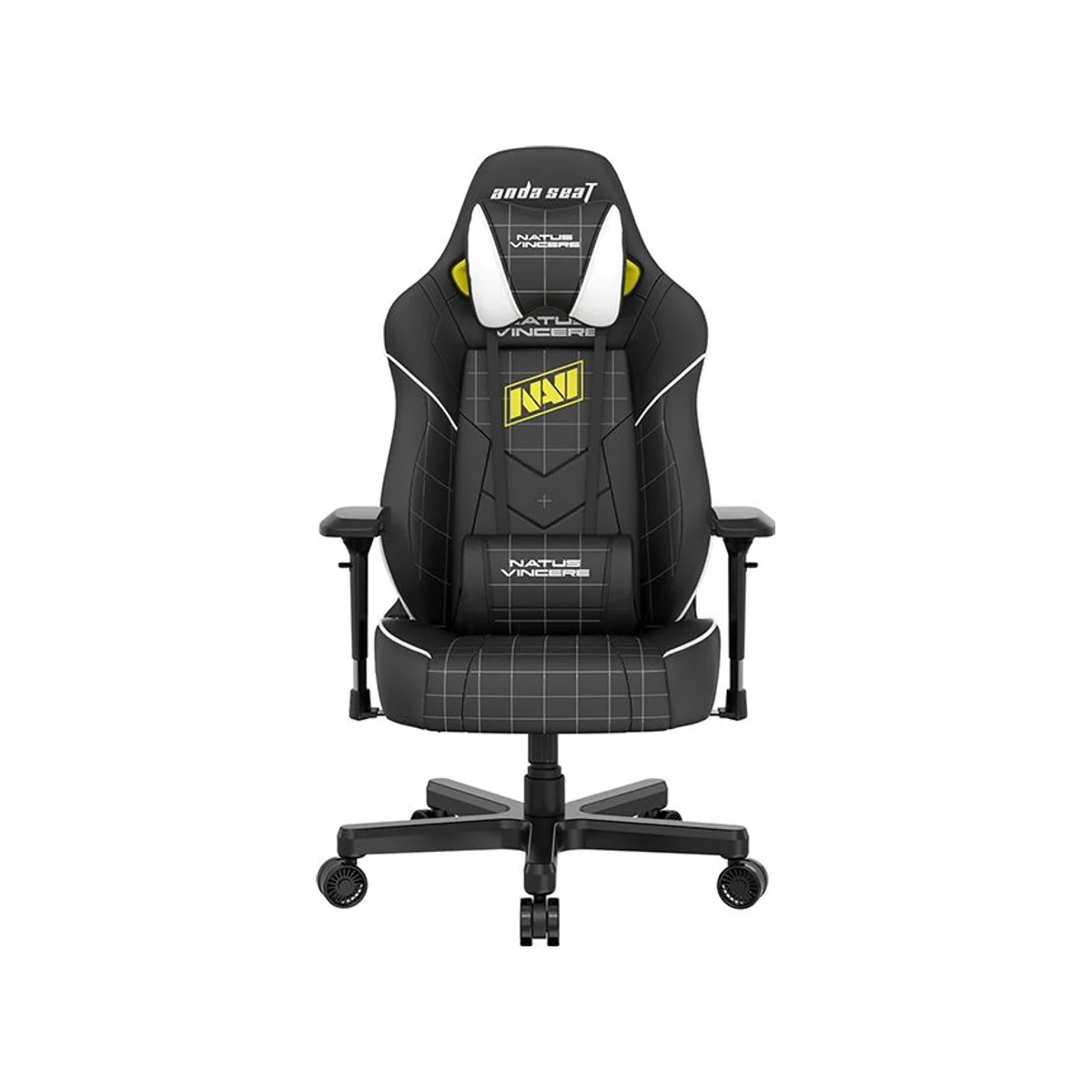 ANDASEAT NAVI Edition Premium Gaming Chair - Black (PVC Leather, L Size, 60kg/m³ Foam, 160° Recline) - AD19-04-BW-PV