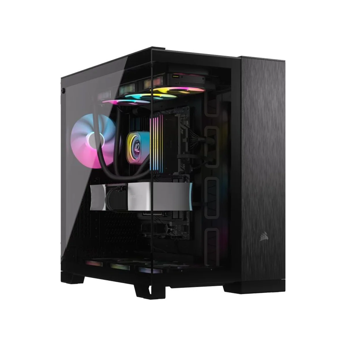 Corsair 6500X Aluminum Dual-chamber Mid-Tower Gaming Case - Black - CC-9011283-WW view 5