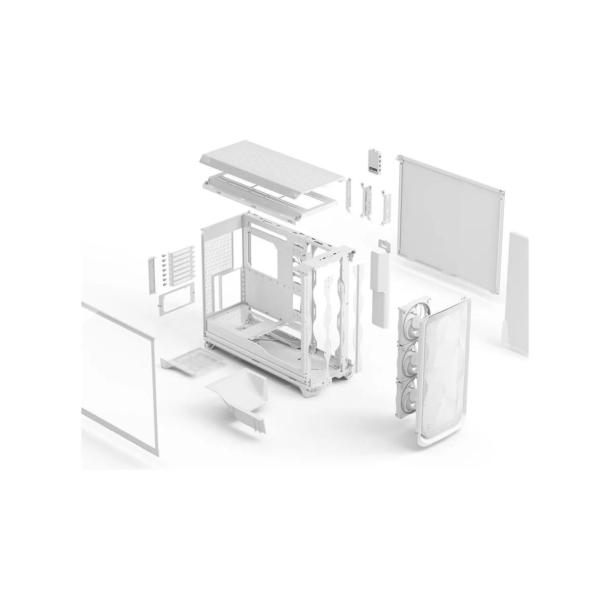 Fractal Meshify 3 XL Full Tower Clear Tint ATX Gaming Case - White - FD-C-MES3X-05 view 14