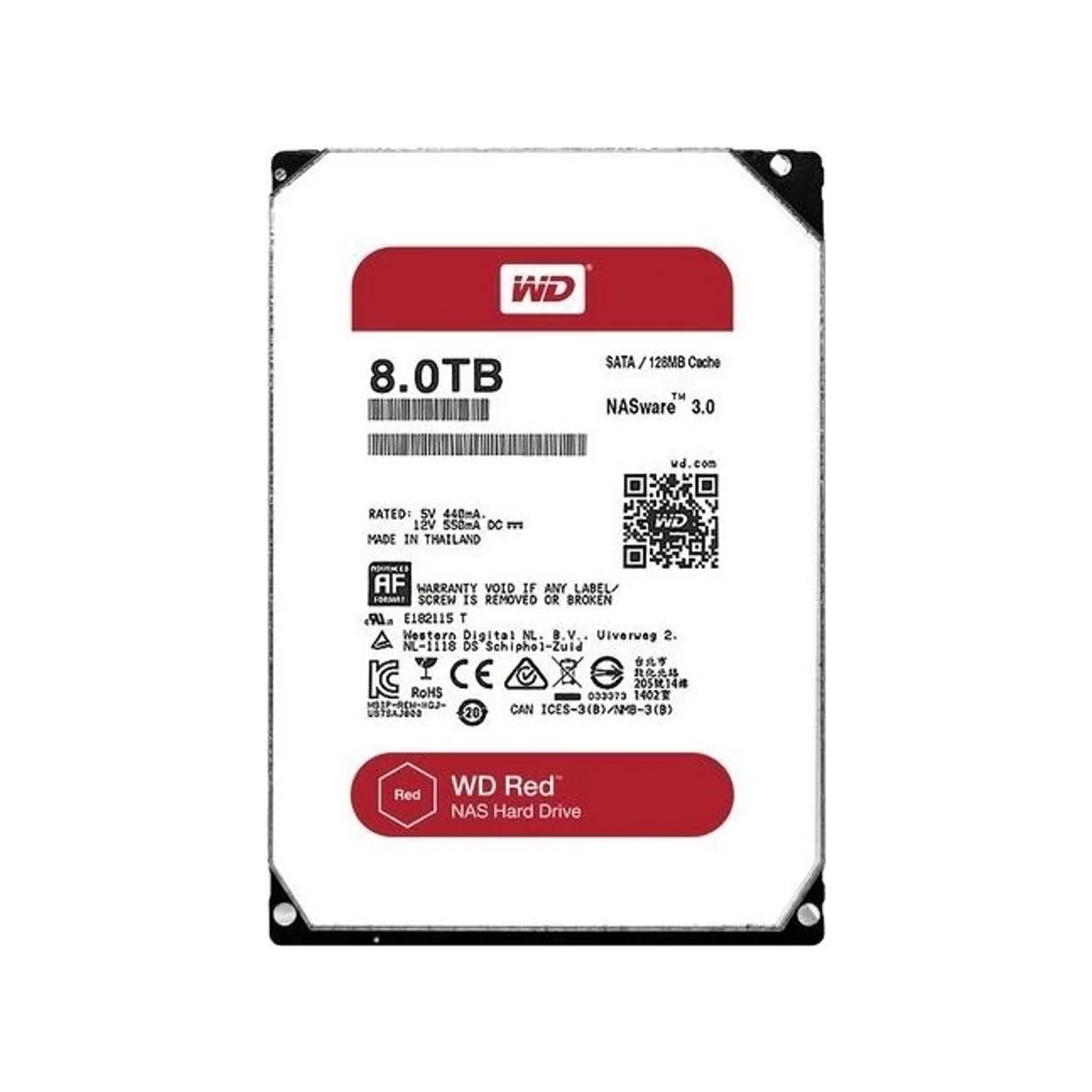 Western Digital Red Plus 8TB 5400RPM 128MB Cache SATA 6Gb/s 3.5" NAS HDD – WD80EFZX view 2