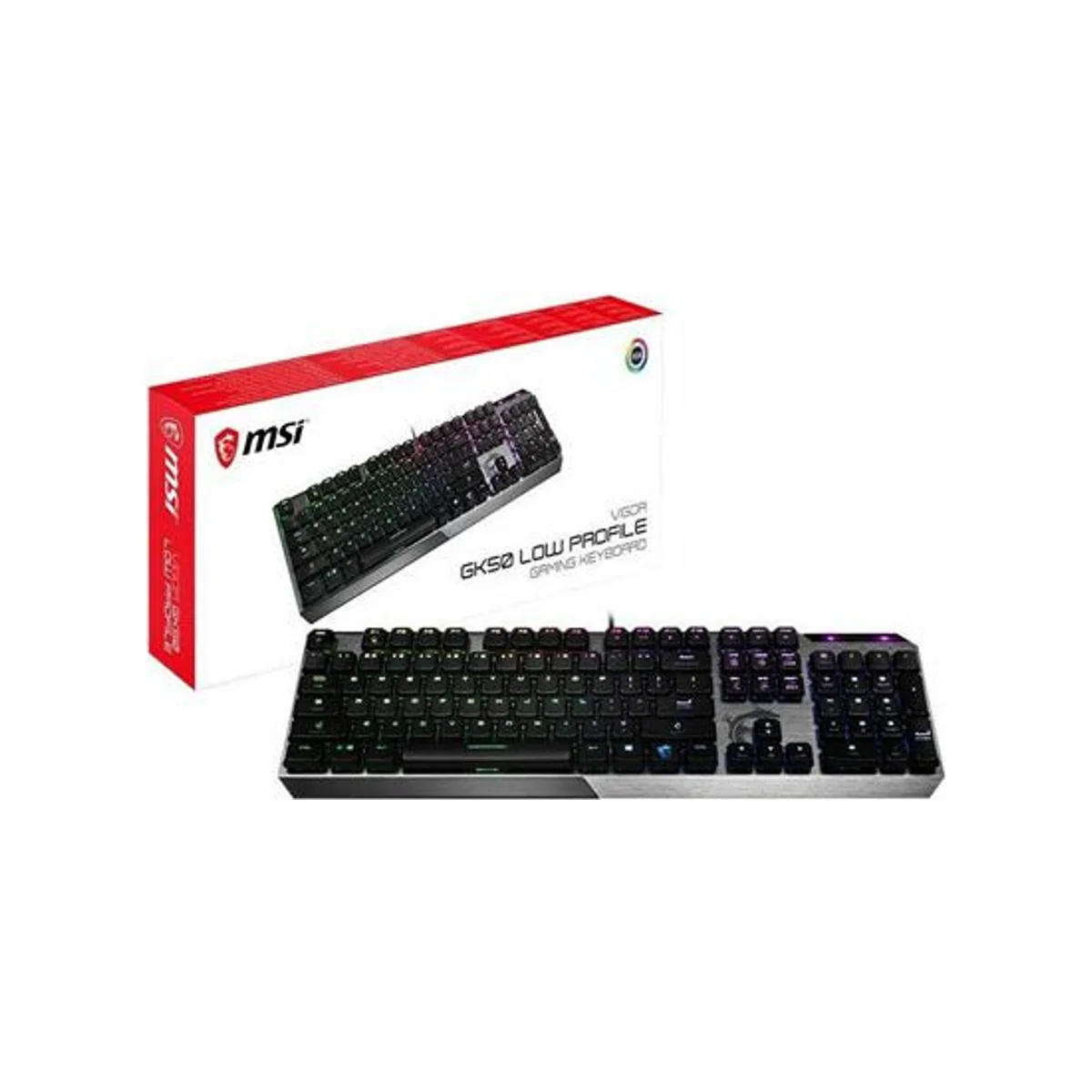 MSI Vigor GK50 Low Profile Gaming Keyboard - Arabic | Kailh Low Profile Switches, Per-key RGB - S11-04AR213-GA7