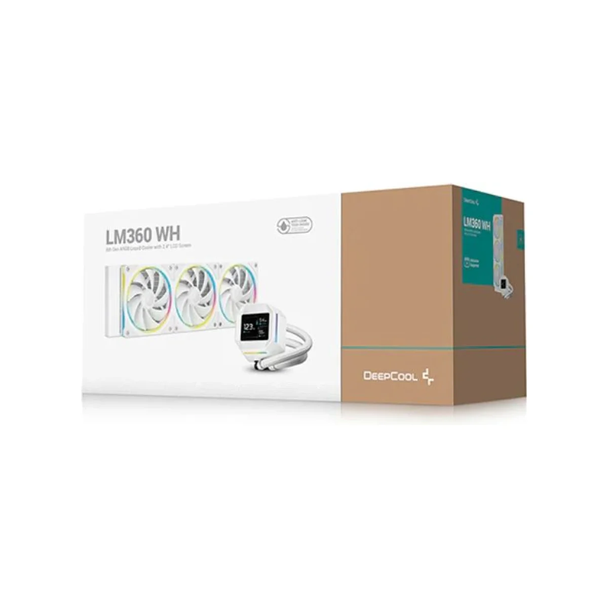 DEEPCOOL LM360 360mm Liquid CPU Cooler - White (2.4" IPS Display, Addressable RGB) - R-LM360-WHDMMC-1 view 5