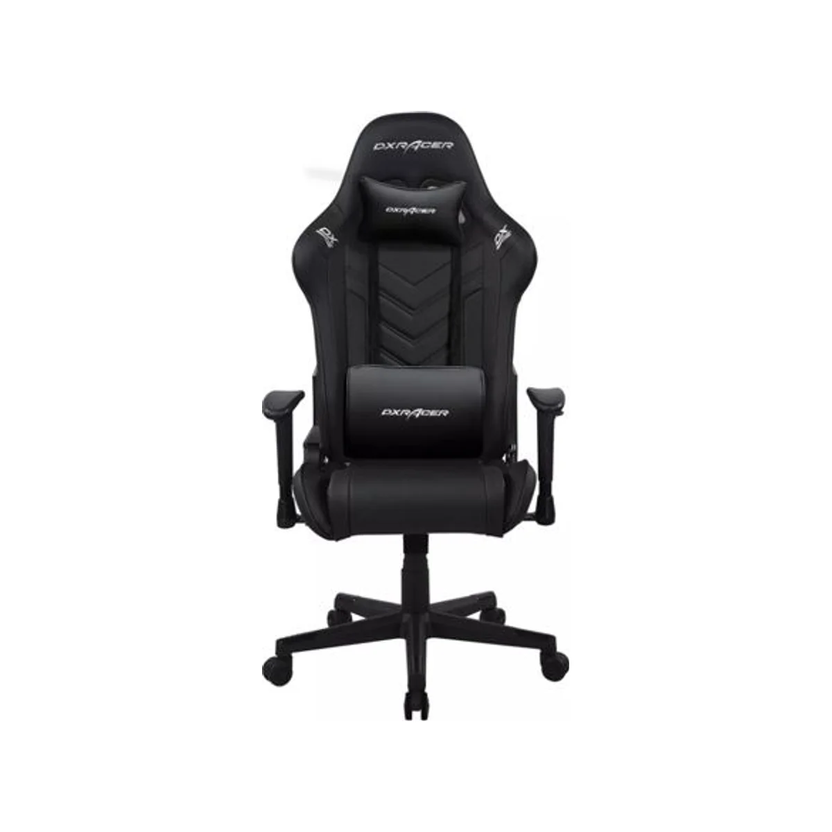 DXRACER P132 Prince Series Gaming Chair - Black (Premium PU-leather, High Density Foam, 1-Directional Armrests, Steel Frame) - GC-P132-N-F2-158