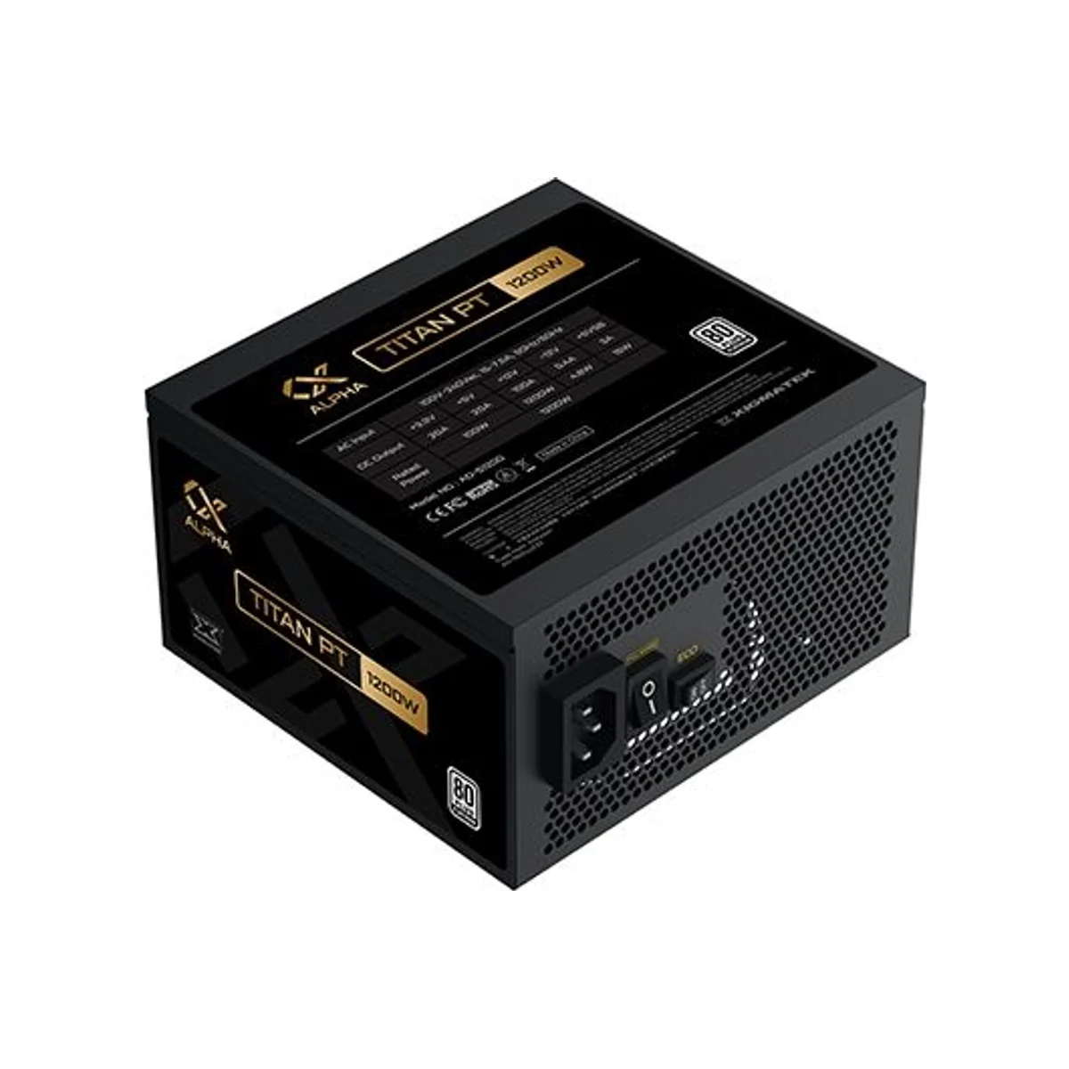 XIGMATEK Titan PT 1200W 80 Plus Platinum Fully Modular ATX 3.0 Power Supply - EN40597 view 2