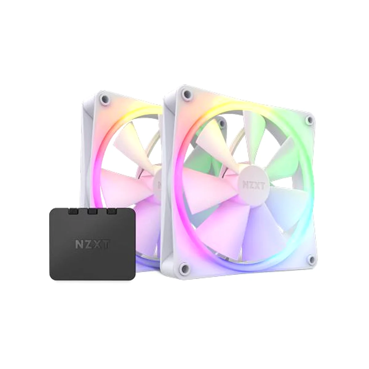 NZXT F140 RGB 140mm RGB White Twin Pack - RF-R14DF-W1