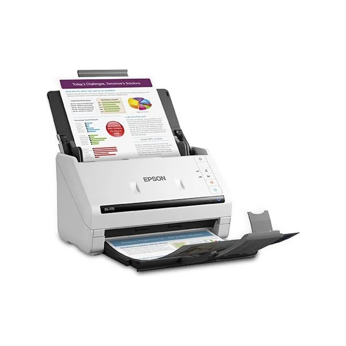 Epson WorkForce DS-770 Color Document Scanner (Optical Resolution: 600 dpi, ADF Capacity: 100 sheets, Daily Duty Cycle: 5,000 sheets) - B11B248301