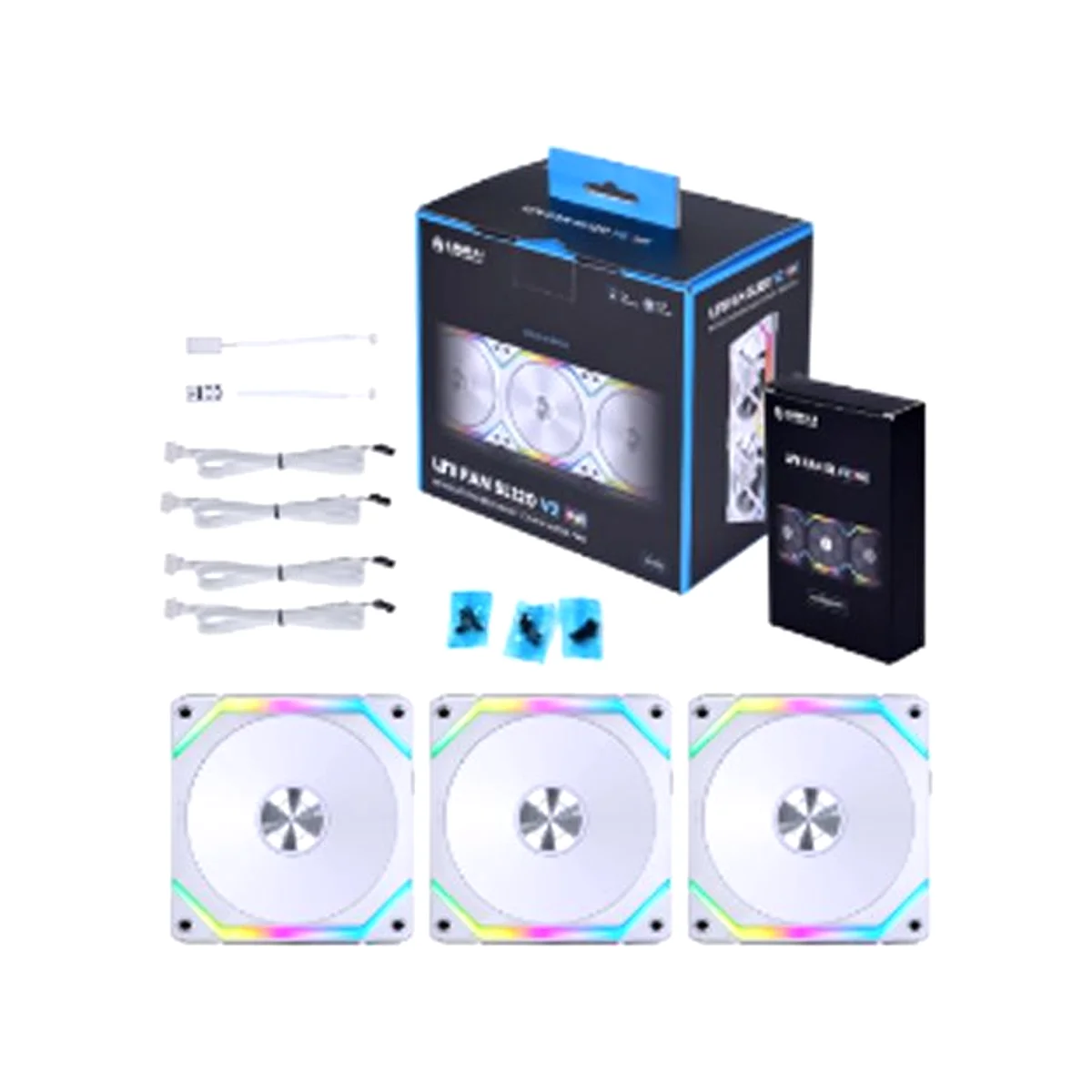 Lian Li UNI FAN SL120 V2 RGB 120mm Triple Pack Cooling Fan - White - UF-SL120V2-3W view 5