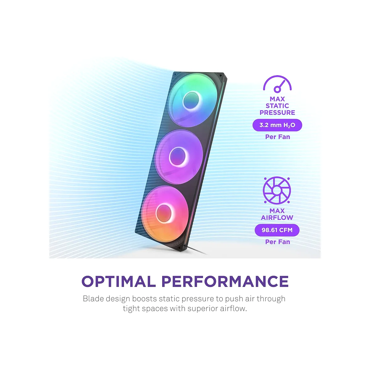 NZXT F420 RGB Core Fan (Single Frame) - Black - RF-U42HF-B1 view 4