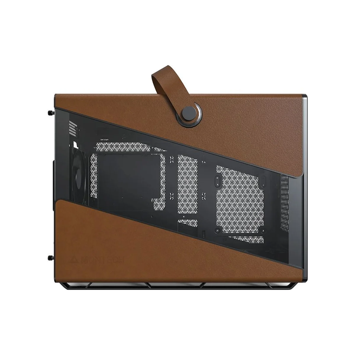Montech Heritage Pro TG Micro-ATX Case - Black/Leather - HERITAGE-PRO-(B) view 2