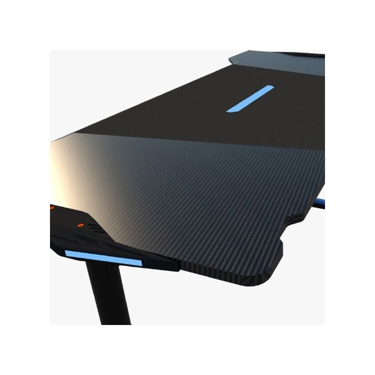 TWISTED MINDS GDTS-4F Gaming Desk - Blue (LED Lighting, Manual Height Adjustable, Carbon Fabric Pattern) - GDTS-4-F-1807-Blue view 4
