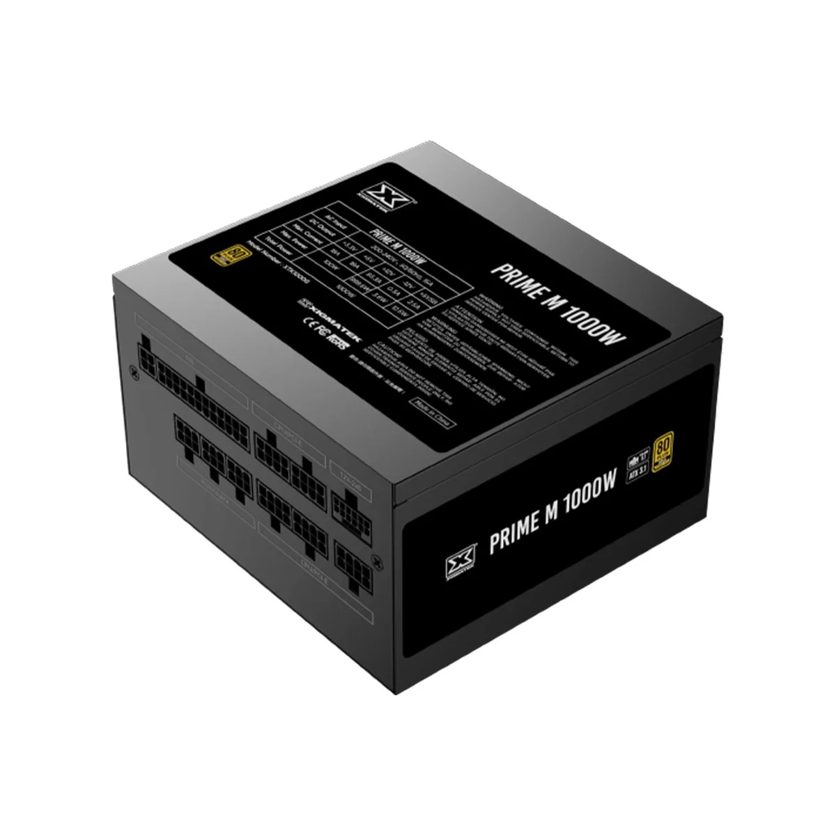 XIGMATEK Prime M 1000W 80 PLUS Gold Power Supply (1000W, 80+ Gold, Fully Modular, ATX 3.1) - EN47503 view 2