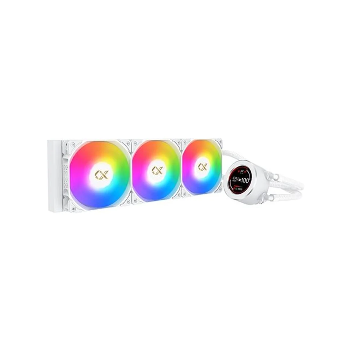 XIGMATEK Frozr-O II Arctic 360 RGB LCD Display CPU AIO Cooler - White (360mm Radiator, LCD Pump Head, ARGB Fans) - EN40450 view 3