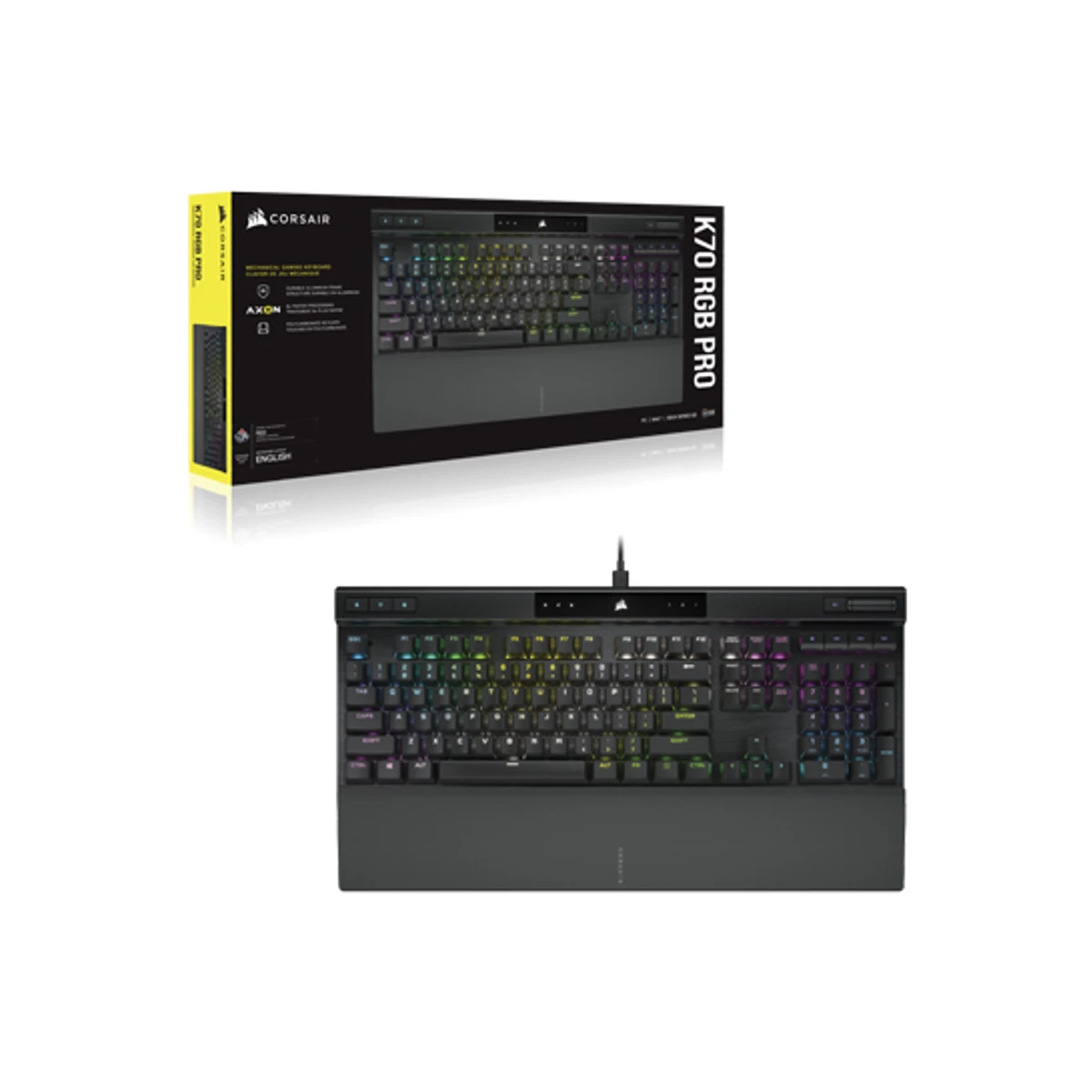 K70 RGB PRO Mechanical Gaming Keyboard with Arabic Layout and Polycarbonate Keycaps - Cherry MX Red | CH-9109410-AR view 2