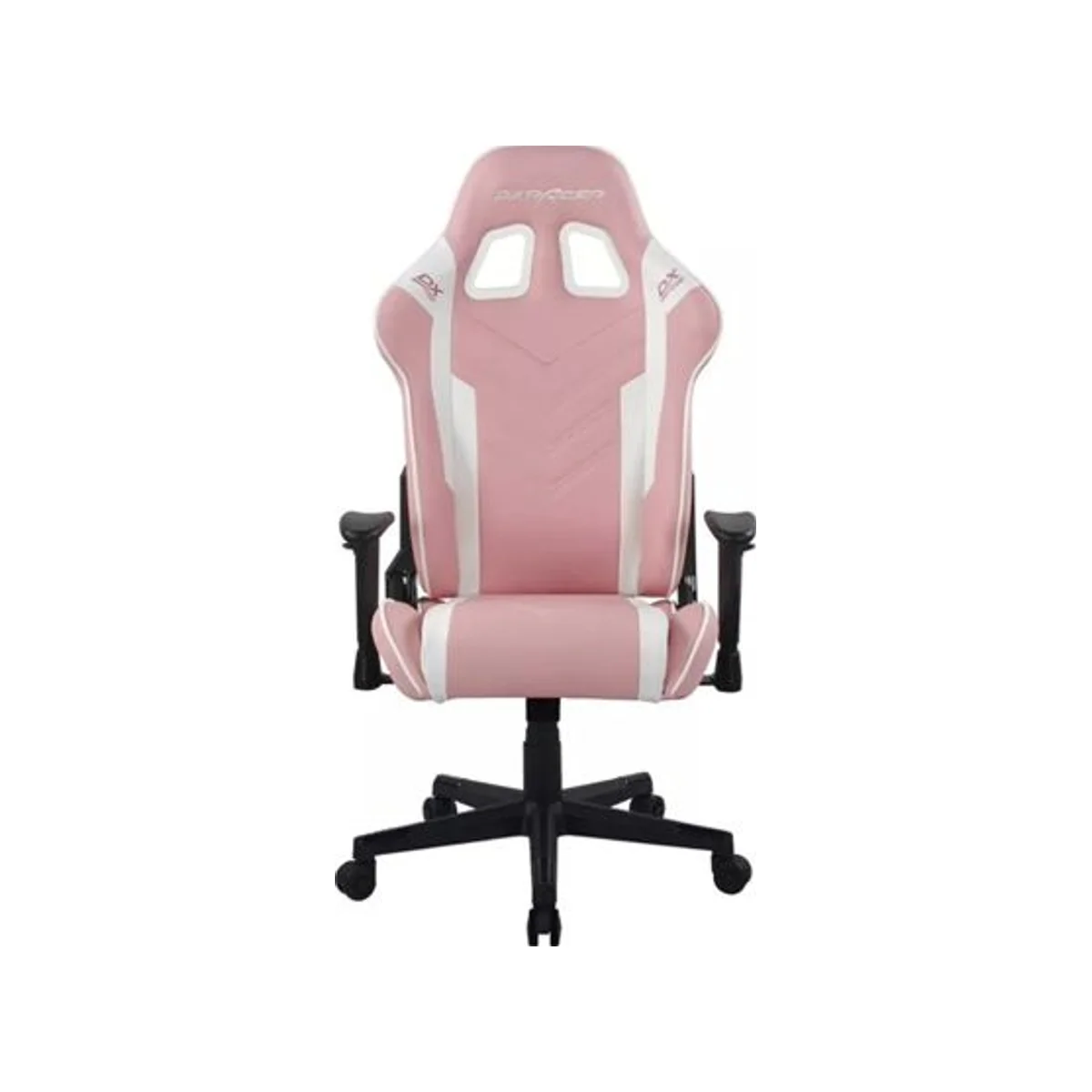 DXRACER P132 Prince Series Gaming Chair - Pink/White (Premium PU-leather, High-density foam, 1D Armrests, Steel frame, Class 4 gas lift) - GC-P132-PW-F2-158 view 2
