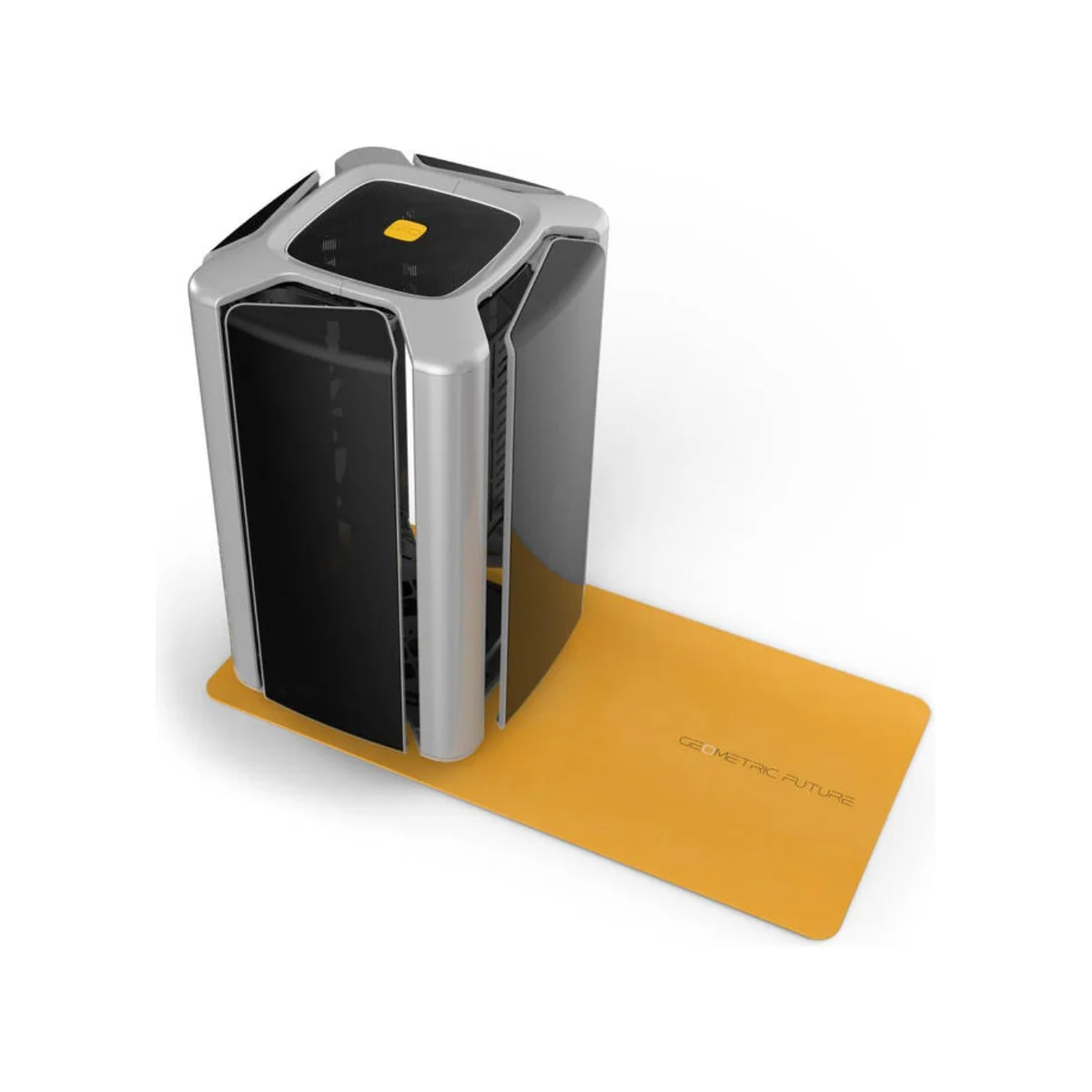 Geometric Future M2 THE ARK - Grey Tempered Glass Micro-ATX Gaming Case - GEO-M2-GG view 3