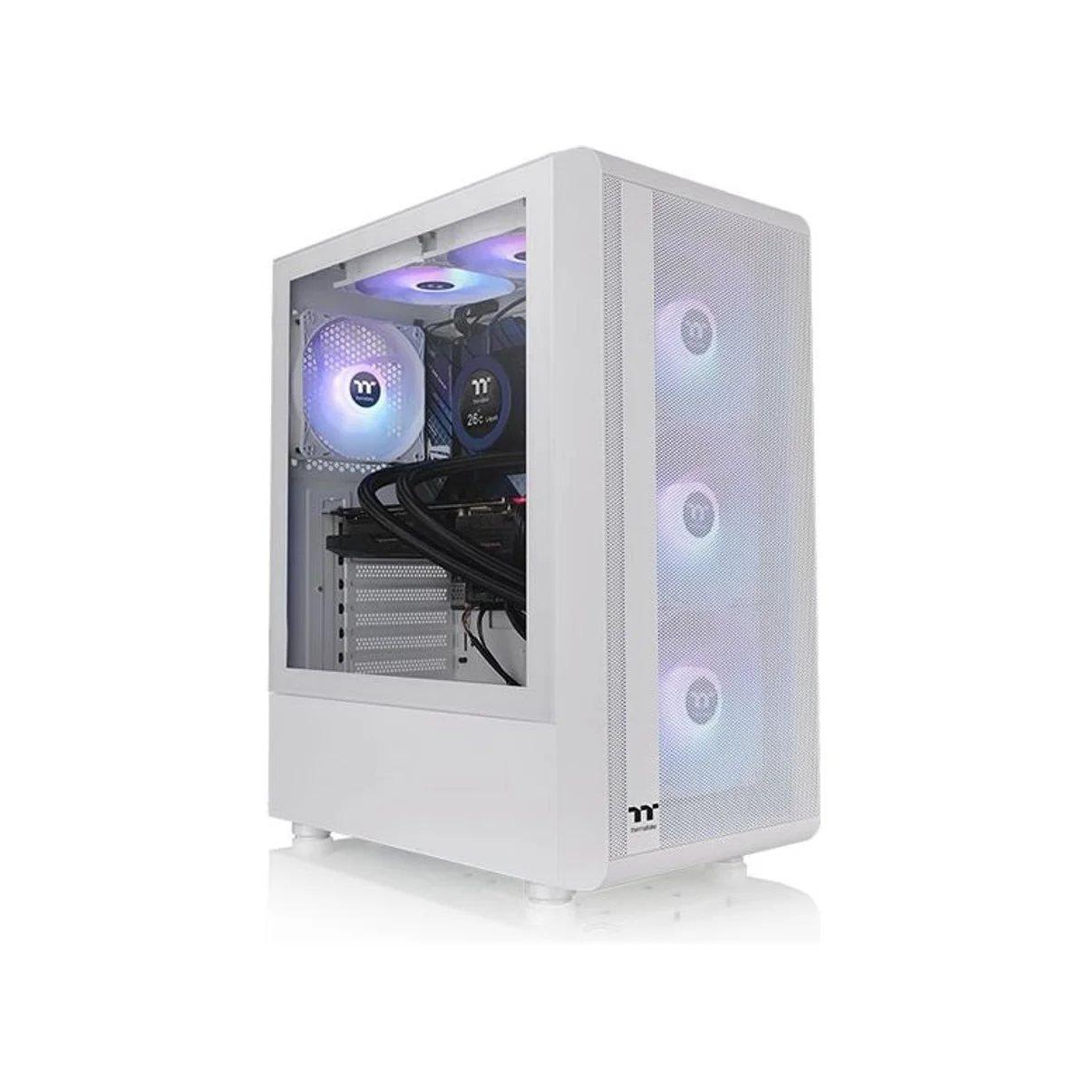 Thermaltake S200 Tempered Glass ARGB ATX Gaming Case - Snow - CA-1X2-00M6WN-00