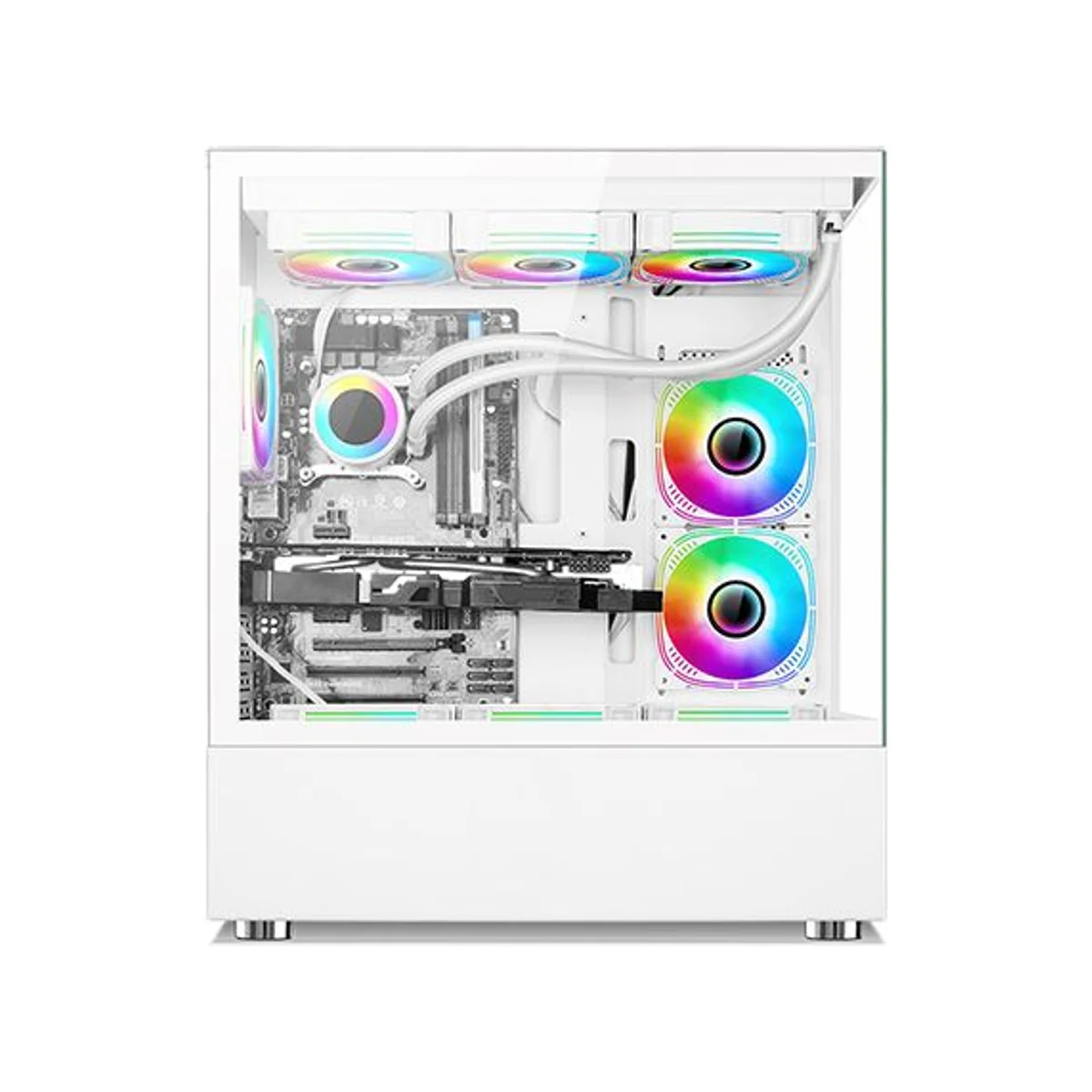 Xander Jupiter Tempered Glass ARGB ATX Gaming Case - White - WCA0320 view 4