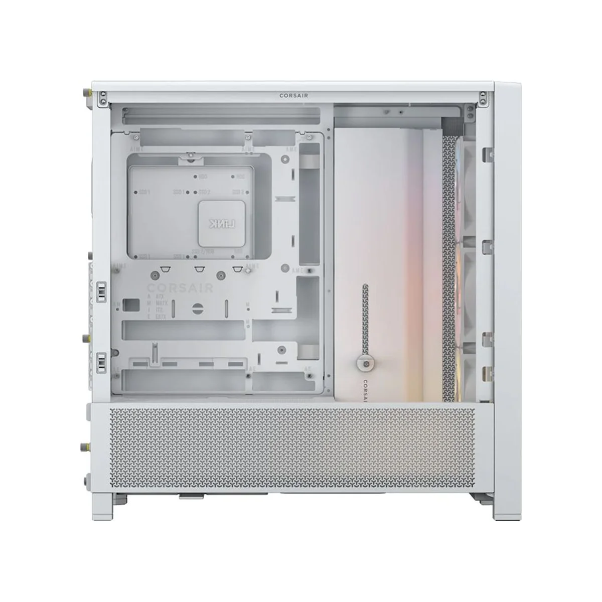 Corsair FRAME 4000D RS Modular Tempered Glass ARGB Mid-Tower Gaming Case - White - CC-9011297-WW view 3
