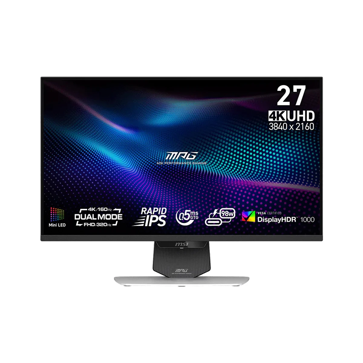 MSI MPG 274URDFW 27-Inch 4K 320Hz IPS Gaming Monitor (White) - 9S6-3CF09H-020