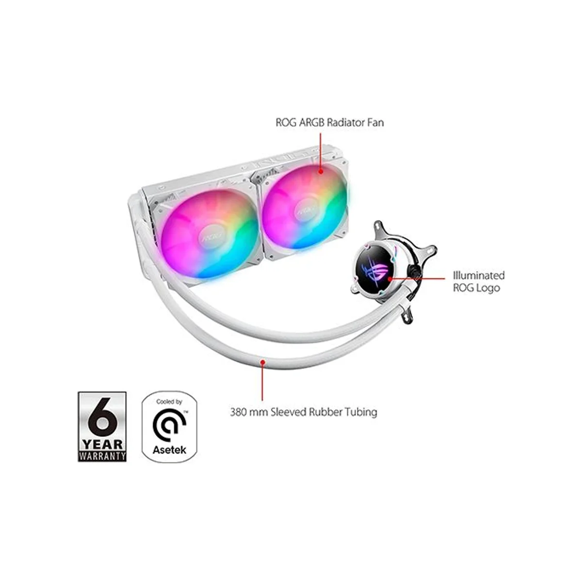 Asus Rog Strix LC II 240 ARGB Liquid CPU Cooler - White - 90RC00E2-M0UAY2 view 2