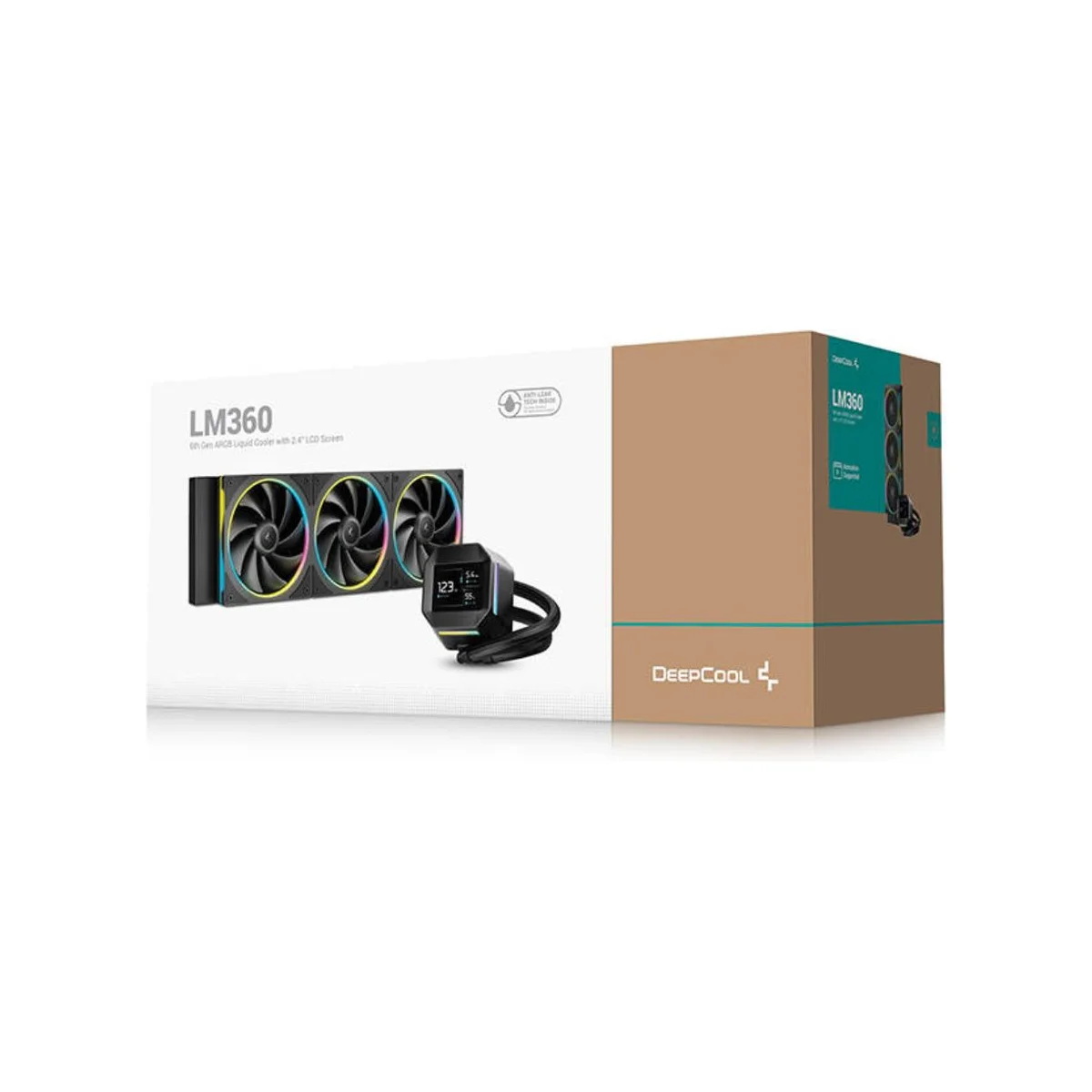 DEEPCOOL LM360 360mm Radiator CPU Liquid Cooler (Black, 2.4" IPS Display, Addressable RGB) - R-LM360-BKDMMC-1 view 6