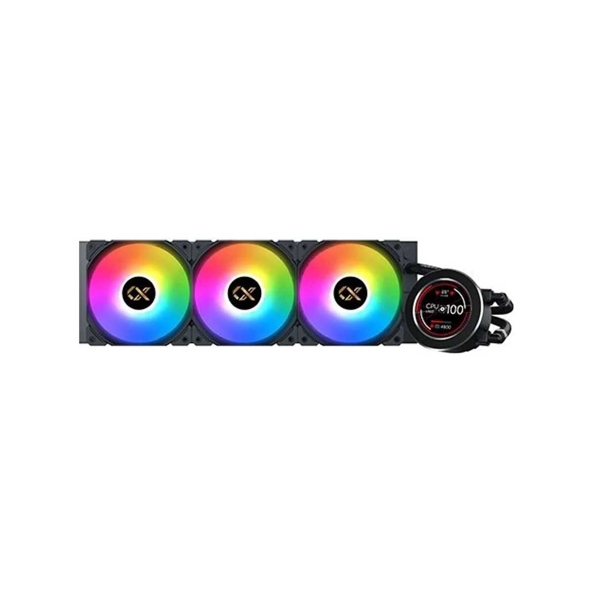 XIGMATEK Frozr-O II 360 AIO CPU Liquid Cooler - Black (Copper Cold Plate, Aluminum Radiator, 120mm PWM Fans, LGA 1700/AM5 Support) - EN40443 view 2